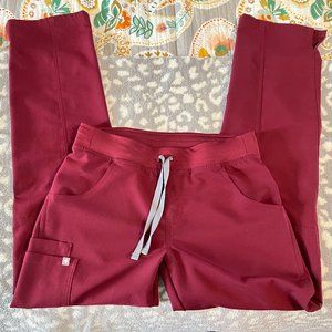 FIGS Kade Cargo Pants-Burgundy-Size Small Tall